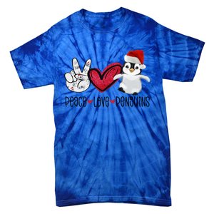 Christmas Peace Love Penguins Cute Xmas Santa Penguin Great Gift Tie-Dye T-Shirt