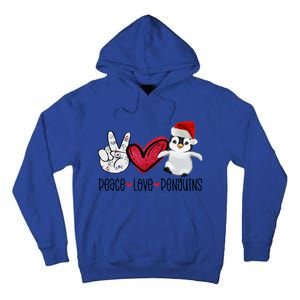 Christmas Peace Love Penguins Cute Xmas Santa Penguin Great Gift Tall Hoodie