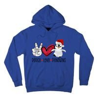 Christmas Peace Love Penguins Cute Xmas Santa Penguin Great Gift Tall Hoodie