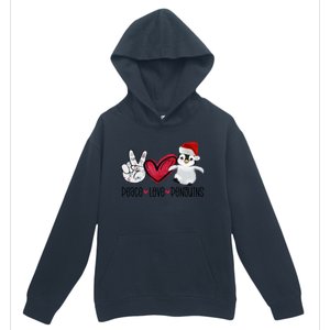 Christmas Peace Love Penguins Cute Xmas Santa Penguin Great Gift Urban Pullover Hoodie