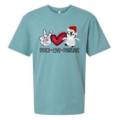 Christmas Peace Love Penguins Cute Xmas Santa Penguin Great Gift Sueded Cloud Jersey T-Shirt