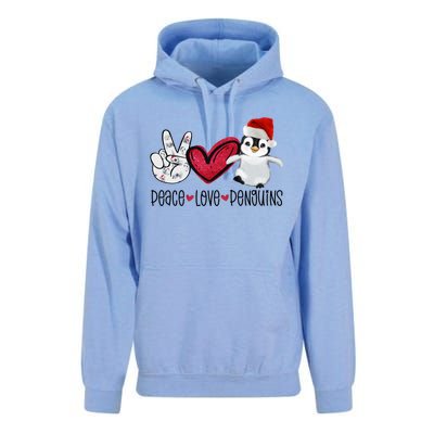 Christmas Peace Love Penguins Cute Xmas Santa Penguin Great Gift Unisex Surf Hoodie