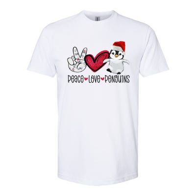 Christmas Peace Love Penguins Cute Xmas Santa Penguin Great Gift Softstyle CVC T-Shirt