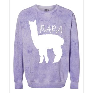 Cute Papa Llama Animal Dad Colorblast Crewneck Sweatshirt