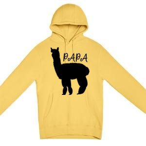 Cute Papa Llama Animal Dad Premium Pullover Hoodie