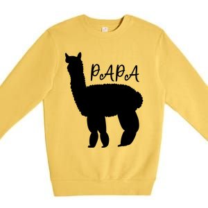 Cute Papa Llama Animal Dad Premium Crewneck Sweatshirt