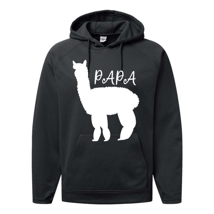 Cute Papa Llama Animal Dad Performance Fleece Hoodie