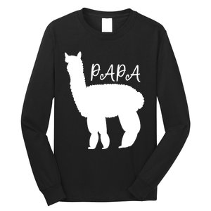 Cute Papa Llama Animal Dad Long Sleeve Shirt