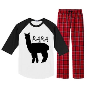 Cute Papa Llama Animal Dad Raglan Sleeve Pajama Set