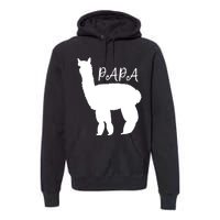 Cute Papa Llama Animal Dad Premium Hoodie