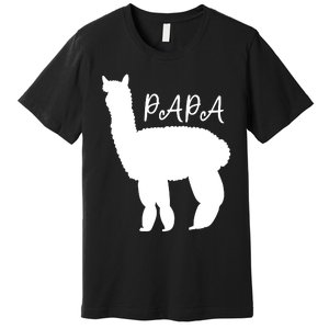 Cute Papa Llama Animal Dad Premium T-Shirt