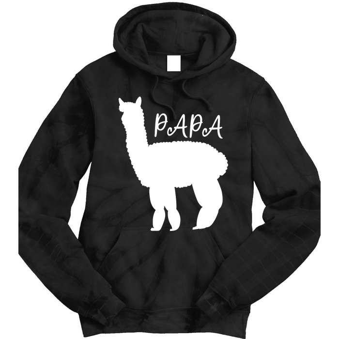 Cute Papa Llama Animal Dad Tie Dye Hoodie