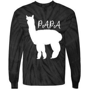 Cute Papa Llama Animal Dad Tie-Dye Long Sleeve Shirt