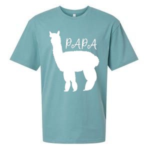 Cute Papa Llama Animal Dad Sueded Cloud Jersey T-Shirt