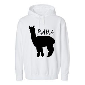 Cute Papa Llama Animal Dad Garment-Dyed Fleece Hoodie