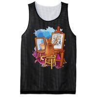 Cat Painting Lion Artistic Animals Lover Graphic Novelty Mesh Reversible Basketball Jersey Tank