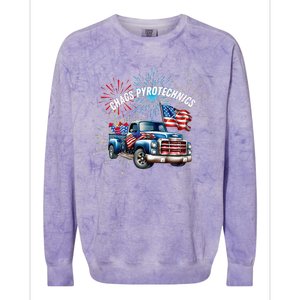 Chag's Pyrotechnics Lighting up the 4th of July in Style! Colorblast Crewneck Sweatshirt