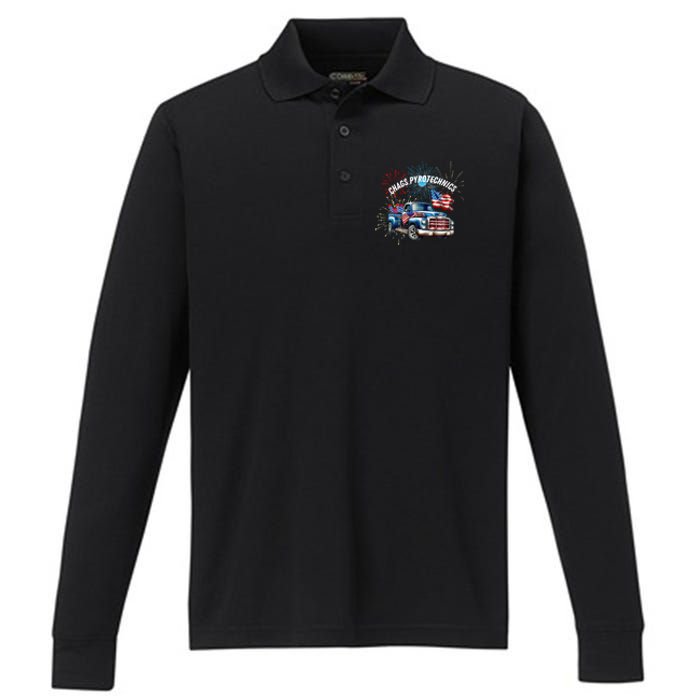 Chag's Pyrotechnics Lighting up the 4th of July in Style! Performance Long Sleeve Polo