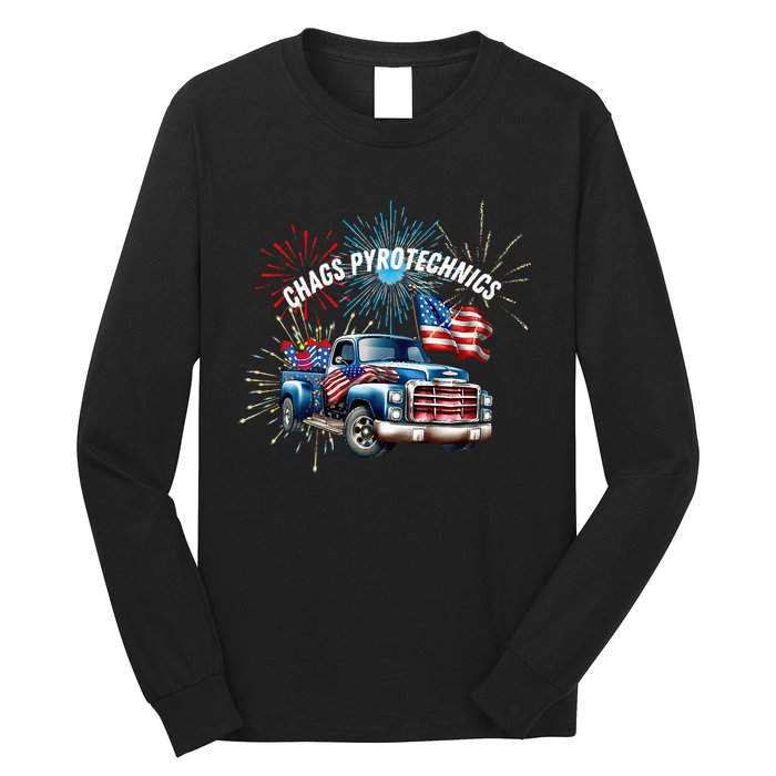 Chag's Pyrotechnics Lighting up the 4th of July in Style! Long Sleeve Shirt