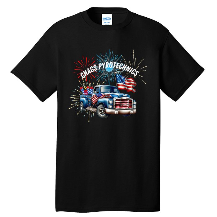 Chag's Pyrotechnics Lighting up the 4th of July in Style! Tall T-Shirt