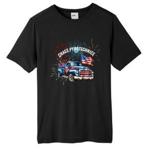 Chag's Pyrotechnics Lighting up the 4th of July in Style! Tall Fusion ChromaSoft Performance T-Shirt