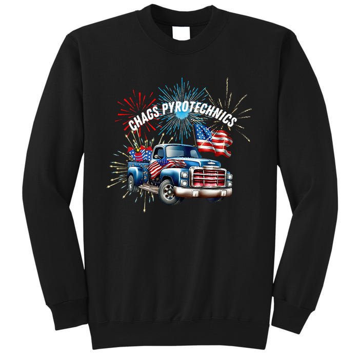 Chag's Pyrotechnics Lighting up the 4th of July in Style! Tall Sweatshirt