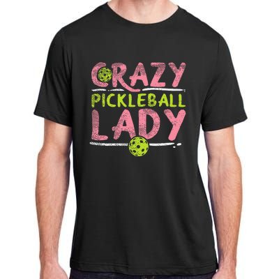 Crazy Pickleball Lady Funny Pickle Ball Sport Women Gift Adult ChromaSoft Performance T-Shirt