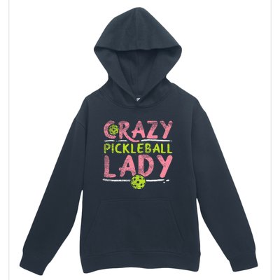 Crazy Pickleball Lady Funny Pickle Ball Sport Women Gift Urban Pullover Hoodie