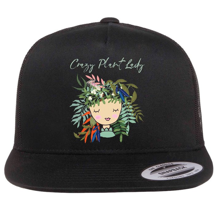 Crazy Plant Lady Green Thumb Green Earth Eco Friendly Flat Bill Trucker Hat