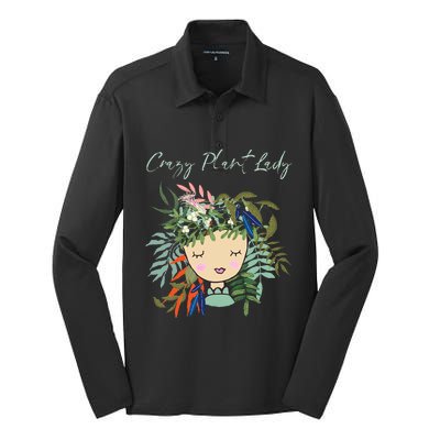 Crazy Plant Lady Green Thumb Green Earth Eco Friendly Silk Touch Performance Long Sleeve Polo