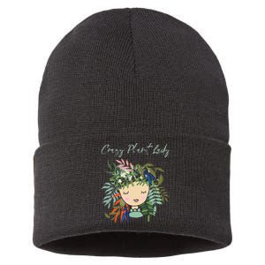 Crazy Plant Lady Green Thumb Green Earth Eco Friendly Sustainable Knit Beanie