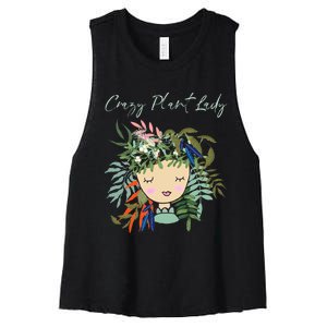 Crazy Plant Lady Green Thumb Green Earth Eco Friendly Women's Racerback Cropped Tank