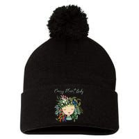 Crazy Plant Lady Green Thumb Green Earth Eco Friendly Pom Pom 12in Knit Beanie