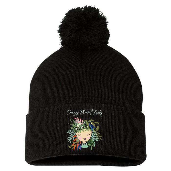 Crazy Plant Lady Green Thumb Green Earth Eco Friendly Pom Pom 12in Knit Beanie