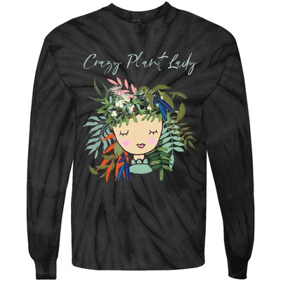 Crazy Plant Lady Green Thumb Green Earth Eco Friendly Tie-Dye Long Sleeve Shirt