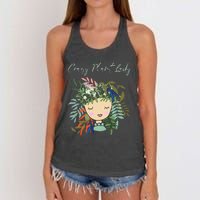 Crazy Plant Lady Green Thumb Green Earth Eco Friendly Women's Knotted Racerback Tank