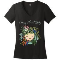 Crazy Plant Lady Green Thumb Green Earth Eco Friendly Women's V-Neck T-Shirt