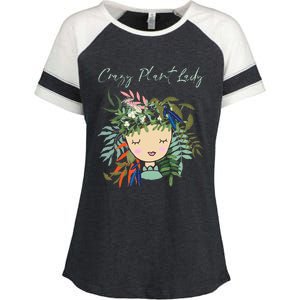 Crazy Plant Lady Green Thumb Green Earth Eco Friendly Enza Ladies Jersey Colorblock Tee