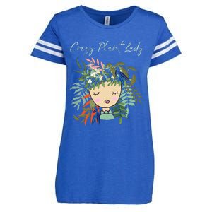 Crazy Plant Lady Green Thumb Green Earth Eco Friendly Enza Ladies Jersey Football T-Shirt