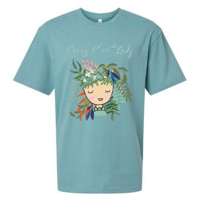 Crazy Plant Lady Green Thumb Green Earth Eco Friendly Sueded Cloud Jersey T-Shirt