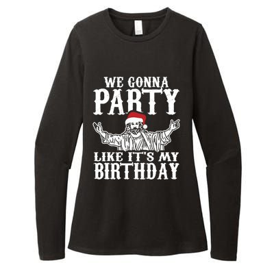 Christmas Party Like Its My Birthday Jesus Christmas Cool Gift Womens CVC Long Sleeve Shirt