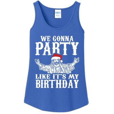 Christmas Party Like Its My Birthday Jesus Christmas Cool Gift Ladies Essential Tank