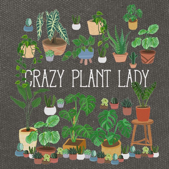 Crazy Plant Lady Mom Mother Cotton Canvas Backpack