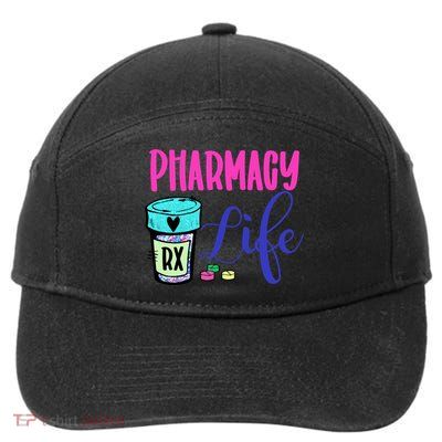 Cute Pharmacy Life Medication Pill Pharmacist Pharmacy Tech Gift 7-Panel Snapback Hat