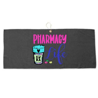 Cute Pharmacy Life Medication Pill Pharmacist Pharmacy Tech Gift Large Microfiber Waffle Golf Towel