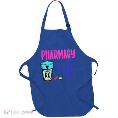 Cute Pharmacy Life Medication Pill Pharmacist Pharmacy Tech Gift Full-Length Apron With Pockets