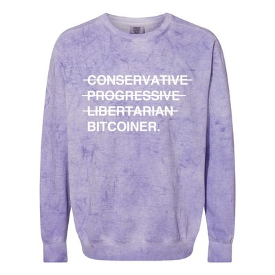 Conservative Progressive Libertarian Bitcoiner Colorblast Crewneck Sweatshirt