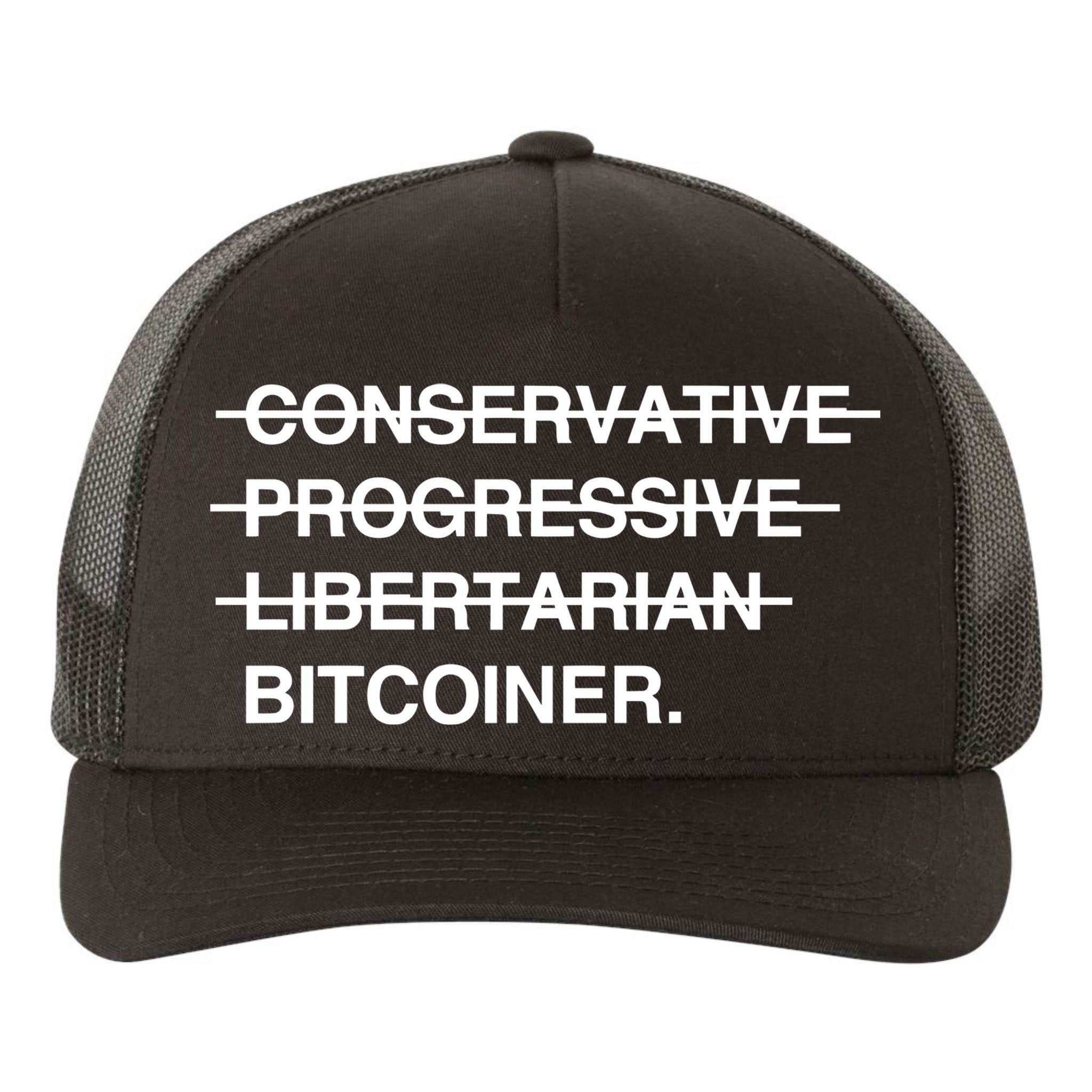 Conservative Progressive Libertarian Bitcoiner Yupoong Adult 5-Panel Trucker Hat
