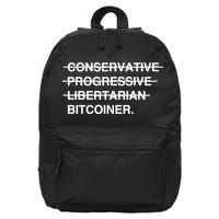 Conservative Progressive Libertarian Bitcoiner 16 in Basic Backpack