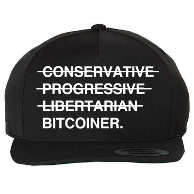Conservative Progressive Libertarian Bitcoiner Wool Snapback Cap
